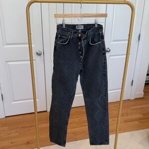 Agolde Women's Black Straight Leg Jeans